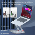 360 Rotating Laptop Stand Foldable Metal Desk Holder For 17.3 Inch Laptops Tablets, Standard Gray, Standard Silver, With Magnetic Cooling Fan Gray, With Magnetic Cooling Fan Silver, With RGB Cooling Fan Gray, With RGB Cooling Fan Silver