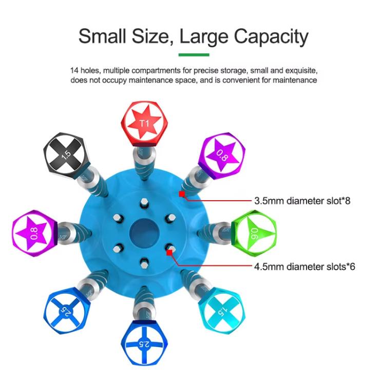 Screwdriver Rotating Storage Box Mobile Phone Repair Screwdriver Bit Storage Box, RL-078A
