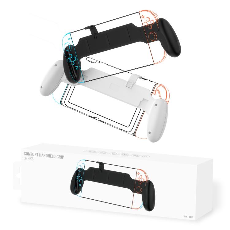 For Nintendo Switch 2 / Switch / Switch OLED Ergonomic Anti-Slip Grip Handle, JYS-NS2297 White, JYS-NS2297 Black