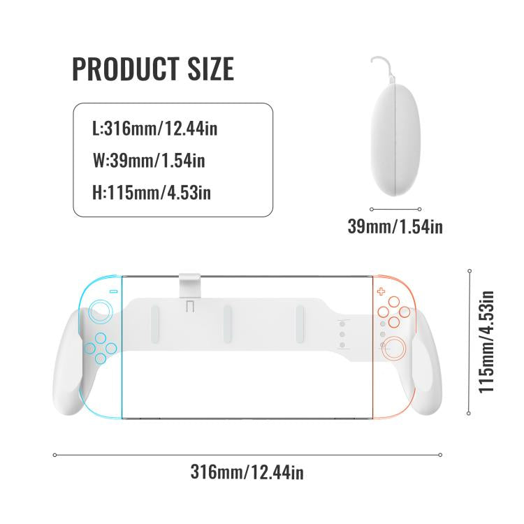 For Nintendo Switch 2 / Switch / Switch OLED Ergonomic Anti-Slip Grip Handle, JYS-NS2297 White, JYS-NS2297 Black