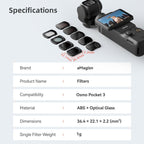 For DJI Osmo Pocket 3 aMagisn Adjustable Magnetic Filter Camera Lens Filters, CPL, ND 1 To 5 Gear, ND 6 To 10 Gear, Mist 1/4, ND4/16/64/256, ND1000