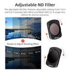 For DJI Osmo Pocket 3 aMagisn Adjustable Magnetic Filter Camera Lens Filters, CPL, ND 1 To 5 Gear, ND 6 To 10 Gear, Mist 1/4, ND4/16/64/256, ND1000
