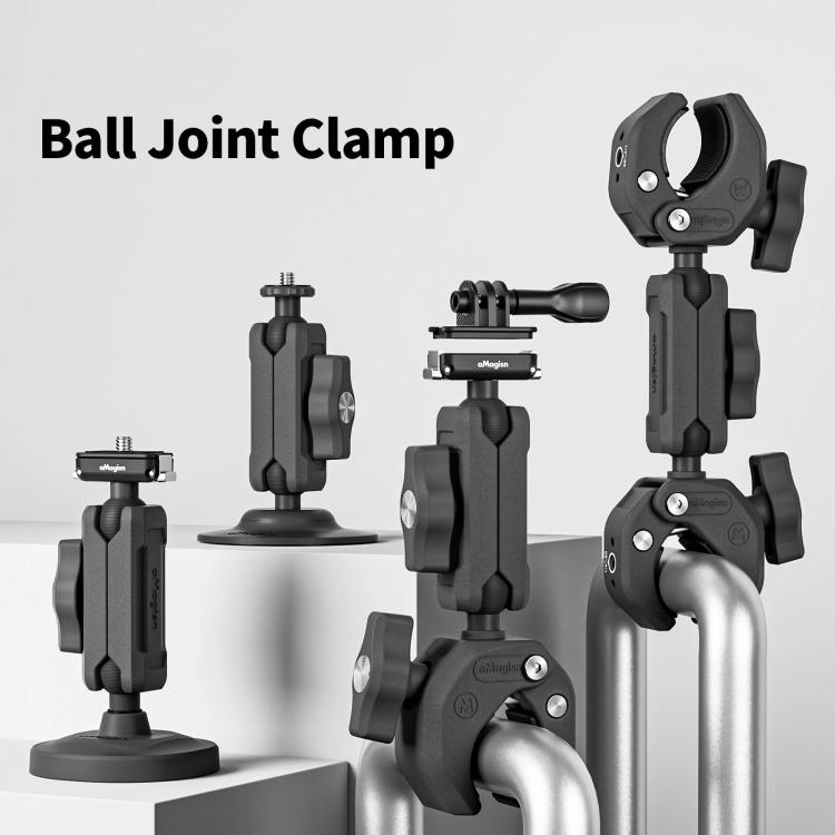 aMagisn Metal Arm Clamp Mount Adhesive Base with 1/4-inch Joint Ball For Insta360, DJI, GoPro Cameras, Adhesive Base