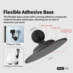 aMagisn Metal Arm Clamp Mount Adhesive Base with 1/4-inch Joint Ball For Insta360, DJI, GoPro Cameras, Adhesive Base