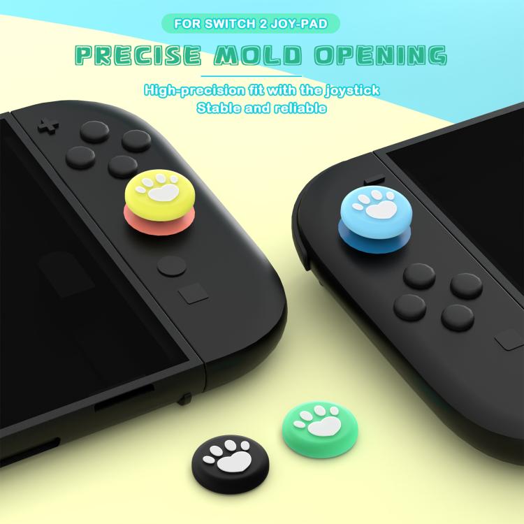 For Nintendo Switch 2 Joy-Con 2pairs Claw-Print Silicone Thumb Grip Caps Button Covers