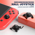 Hall Effect Joystick for Nintendo Switch/OLED/Lite Joy-Con Electromagnetic Analog Stick with No Drift, Black, Set 1, Set 2