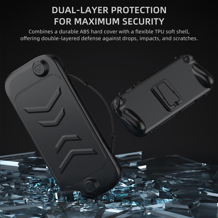 For Nintendo Switch 2 Full-Body Protective Case TPU Base + ABS Cover with Built-in Stand & Carrying Handle