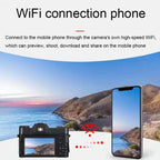 R10 4K HD 75MP Retro Mirrorless Camera 16x Zoom WiFi Digital Camera With 3-Inch Flip Screen, R10 64G Card & Lens Version