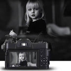 R10 4K HD 75MP Retro Mirrorless Camera 16x Zoom WiFi Digital Camera With 3-Inch Flip Screen, R10 64G Card & Lens Version
