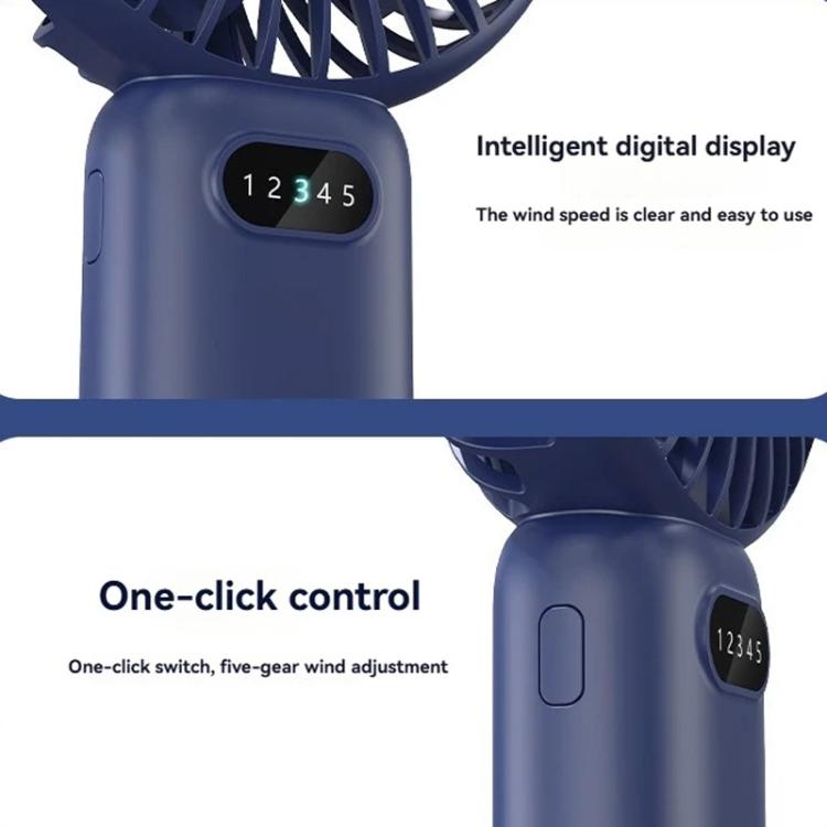 5-speed Wind Speed Handheld USB Charging Small Fan With Desktop Stand
