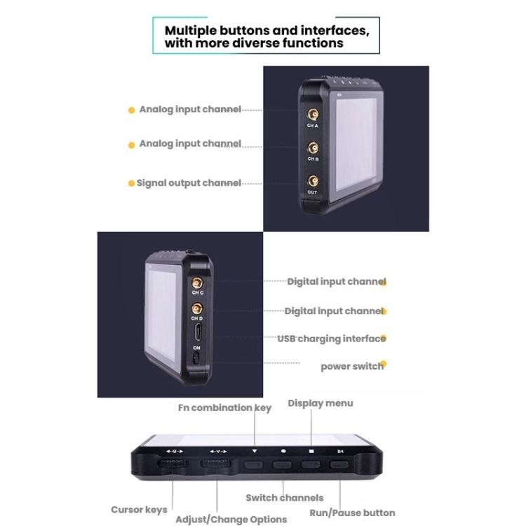 Mini Handheld Digital Storage Four-channel Automobile Maintenance Oscilloscope, DS213