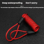 Bicycle Disc Brake Lock Portable Motorcycle Reminder Rope Lock Accessories, Red, Black, Blue