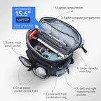 Tigernu Unisex Waterproof Travel Backpack Roll-Top Expandable Design with 15.6-inch Laptop & Tablet Compartment
