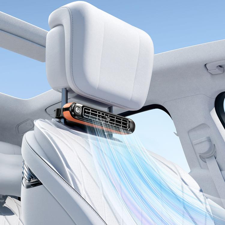 Car Rear Seat USB Plug-in Dual Turbine Silent Bladeless Electric Fan