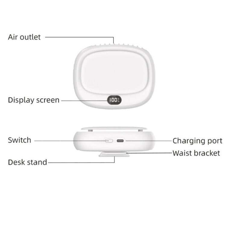 USB Outdoor High-power Bladeless Waist-hanging Portable Fan