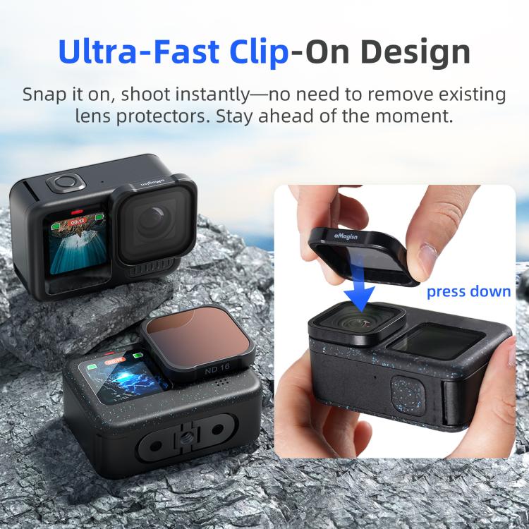 aMagisn AP26 Filter For GoPro HERO13 Black / 12 Black / 11 Black / 10 Black / 9 Black / 11Mini Black, UV, CPL, ND8/ND16/ND32/ND64, CPL/ND8/ND16/ND32