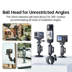 For Insta360, DJI, GoPro Cameras Metal Arm Clamp Holder Cycling Clamp Bracket, HM10