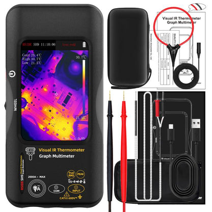 BSIDE SH9 Infrared Thermal Imaging Multimeter Touchscreen High-Definition Thermal Imaging Thermometer Electrical Floor Heating Inspection, Standard, Standard+Flexible Coil, Standard+Macro Lens, Standard+Macro Lens+Flexible Coil