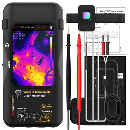 BSIDE SH9 Infrared Thermal Imaging Multimeter Touchscreen High-Definition Thermal Imaging Thermometer Electrical Floor Heating Inspection, Standard, Standard+Flexible Coil, Standard+Macro Lens, Standard+Macro Lens+Flexible Coil