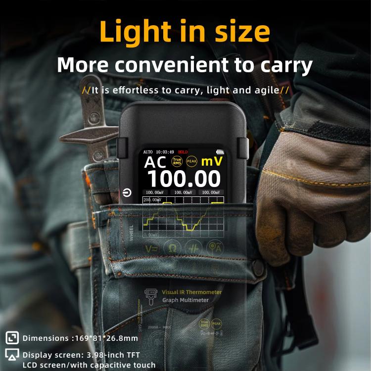 BSIDE SH9 Infrared Thermal Imaging Multimeter Touchscreen High-Definition Thermal Imaging Thermometer Electrical Floor Heating Inspection, Standard, Standard+Flexible Coil, Standard+Macro Lens, Standard+Macro Lens+Flexible Coil