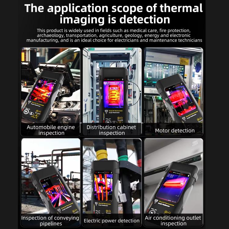 BSIDE SH9 Infrared Thermal Imaging Multimeter Touchscreen High-Definition Thermal Imaging Thermometer Electrical Floor Heating Inspection, Standard, Standard+Flexible Coil, Standard+Macro Lens, Standard+Macro Lens+Flexible Coil