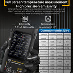 BSIDE SH9 Infrared Thermal Imaging Multimeter Touchscreen High-Definition Thermal Imaging Thermometer Electrical Floor Heating Inspection, Standard, Standard+Flexible Coil, Standard+Macro Lens, Standard+Macro Lens+Flexible Coil