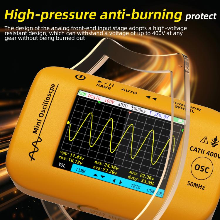 Miniature Oscilloscope Signal Generator Rechargeable Handheld Color Screen 50MHz Oscilloscope, OT4