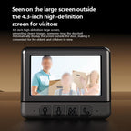 X6 Home Intelligent Infrared Night Vision Wireless Video Doorbell With 4.3-Inch Display, Black+64G, X6