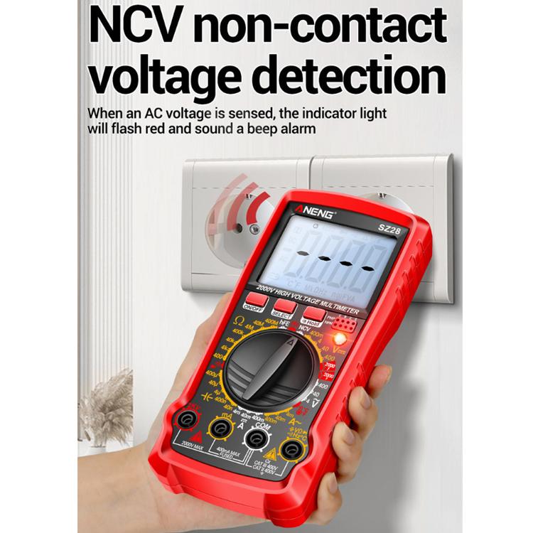 ANENG 2000V High Voltage High Precision Photovoltaic Digital Multimeter, SZ28 Red, SZ28 Black