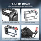 For DJI Action 5 Pro/Action 4/Action 3 Flymile Aluminum Alloy Camera Cage Protective Metal Frame, AC4003 Cage