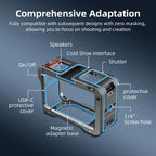 For DJI Action 5 Pro/Action 4/Action 3 Flymile Aluminum Alloy Camera Cage Protective Metal Frame, AC4003 Cage