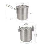 3000ml 16cm Heightened Outdoor Pots 304 Stainless Steel Outdoor Cooking Kettles, CLS Handle, CLS Dual-ear