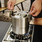 3000ml 16cm Heightened Outdoor Pots 304 Stainless Steel Outdoor Cooking Kettles, CLS Handle, CLS Dual-ear