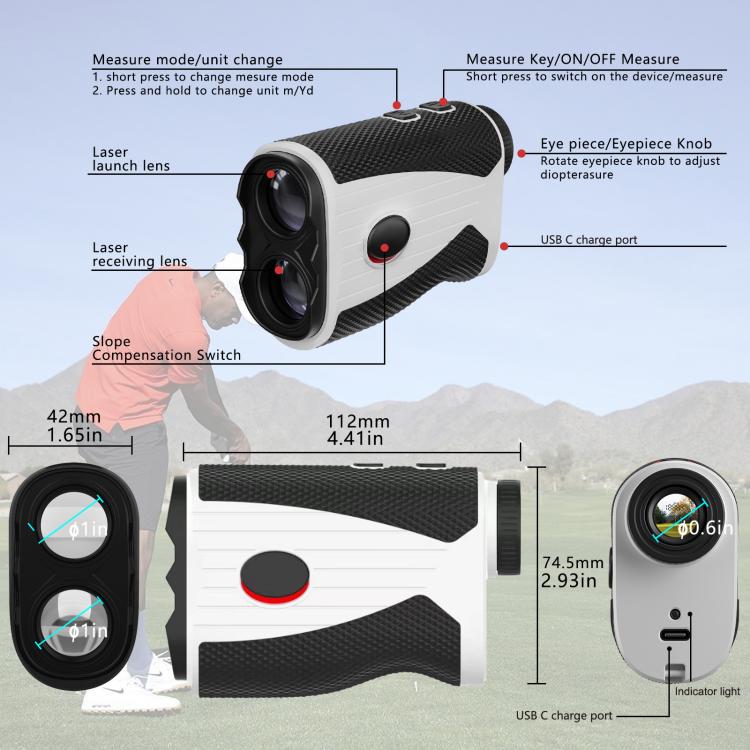 Golf Rangefinder Telescope 1000m Outdoor High Precision Electronic Ruler