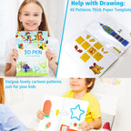 3D Printing Pen High Low Temperature Compatible Drawing Book With Tracing Board, 40 Pictures Thickened Large, 40 Pictures Large, 22 Pictures Small