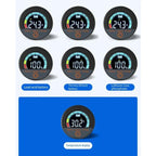DC 8-100V Lithium Lead-acid Battery Circular Digital Display Meter, Embedded Installation, Handlebar Installation