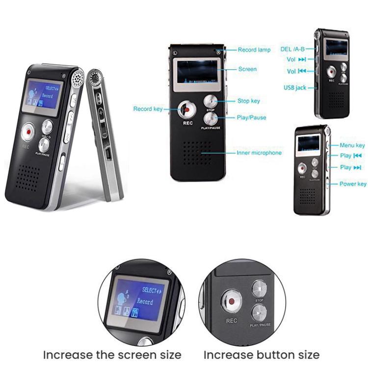 High-Definition Noise Reduction Control Ultra-Long Standby Conference Recorder, Black 64GB, Blue 64GB, Black 128GB, Blue 128GB