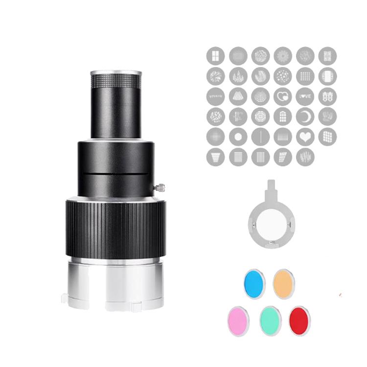 Adjustable Focus DIY Optical Snoot for Bowens Mount Flash Conical Lens Photography Light Modifier, 5 Templates Kit, 25 Templates Kit, 35 Templates Kit
