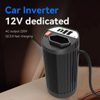 Gurxun 200W Modified Wave Intelligent Car Inverter Dual USB + Dual Type-C Port Car Power Converter, Brazil Plug 12V To 110V, Brazil Plug 12V To 220V, Universal Socket 12V To 110V, Universal Socket 12V To 220V