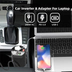 Gurxun 200W Modified Wave Intelligent Car Inverter Dual USB + Dual Type-C Port Car Power Converter, Brazil Plug 12V To 110V, Brazil Plug 12V To 220V, Universal Socket 12V To 110V, Universal Socket 12V To 220V
