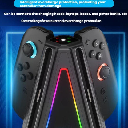 For Nintendo Switch 2 Joy-Con Controllers 4 In 1 Triangular Charging Base With RGB Light, S219