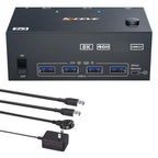 KCEVE KC-KVM204DH 2 In 4 Out 8K 60Hz KVM Switch For 2 Computer 4 Monitors, US Plug, EU Plug, AU Plug, UK Plug