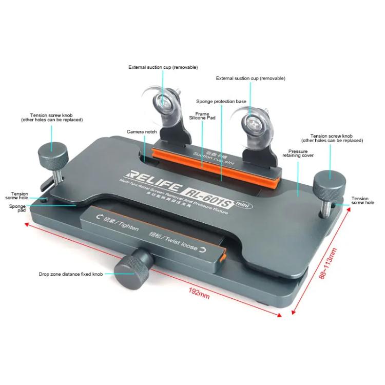 Mobile Phone Screen Removal Clamp Easily Remove Glass Back Cover and Secure Screen Mold, RL-601S Mini