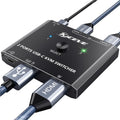 KCEVE KC-C201H 2 Type-C Input 1 Output KVM Switch Support 4K 60Hz, KC-C201H