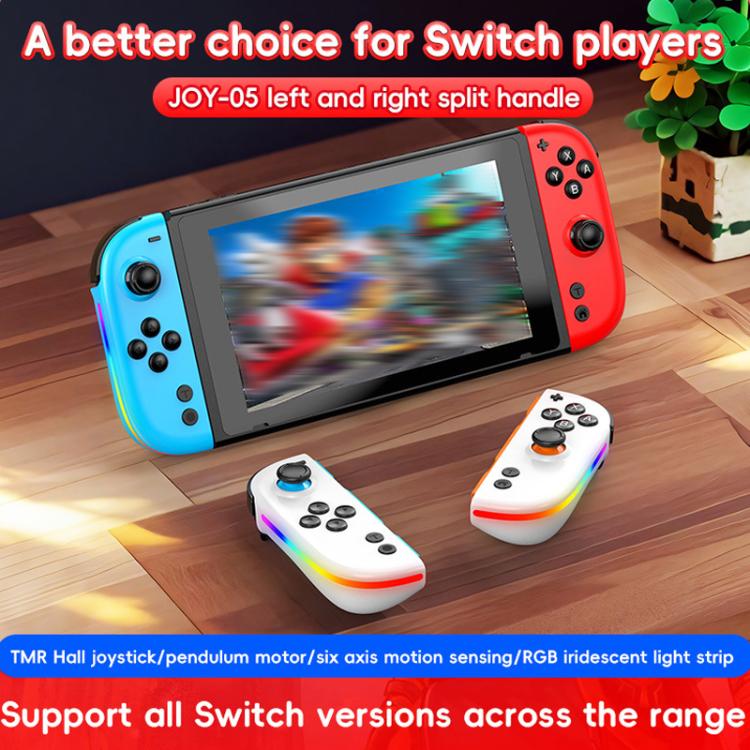 For Nintendo Switch JOY-05 Split Controllers TMR Hall Effect Joysticks, 6-Axis Motion & RGB Lighting