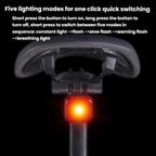 Bicycle Charging Taillights Smart Brake Sensing Taillights Night Riding Waterproof Warning Lights, Seat Cushion, Seat Post