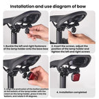 Bicycle Charging Taillights Smart Brake Sensing Taillights Night Riding Waterproof Warning Lights, Seat Cushion, Seat Post
