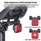 Bicycle Charging Taillights Smart Brake Sensing Taillights Night Riding Waterproof Warning Lights, Seat Cushion, Seat Post