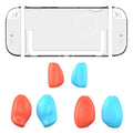 For Nintendo Switch 2 Split Design Crystal PC Protective Case with 3 Sizes Ergonomic Grips, Clear+ Red Blue, Clear+Green Blue, Clear+Black, Clear Black+Red Blue, Clear Black+Green Blue, Clear Black+Black