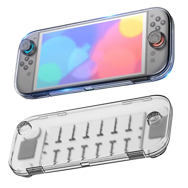 For Nintendo Switch 2 Console Crystal Storage Case Organizer Anti-Scratch Travel Box With 14 Game Card Slots, Host case Clear Black, Host case Clear White
